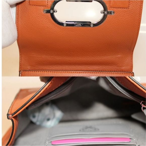 FOR LIZ NEW VINCE CAMUTO WES CROSSBODY ORANGE BROWN 🍊/SILVER - Picture 3 of 12
